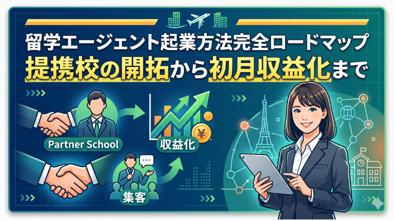 留学エージェント起業方法完全ロードマップ提携校の開拓から初月収益化まで