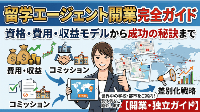 留学エージェント開業完全ガイド｜資格・費用・収益モデルから成功の秘訣まで【開業・独立ガイド】